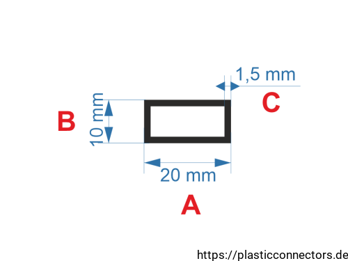Aluminiumprofil Rechteckrohr Abmessungen 20x10mm.png