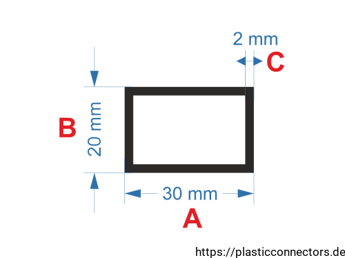 Aluminiumprofil Rechteckrohr Abmessungen 30x20mm.png