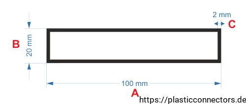 Aluminiumprofil Rechteckrohr Abmessungen 100x20mm.png